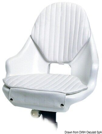 Osculati compact white polyethylene bucket seat with extra-stuffed cushions