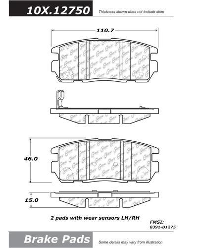 Centric 105.12750 brake pad or shoe, rear