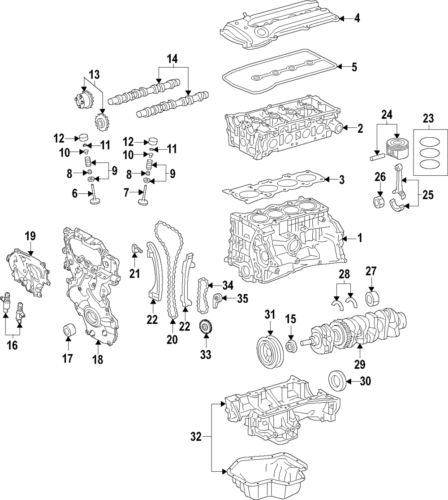 Genuine nissan engine camshaft follower 13233-1kc2a