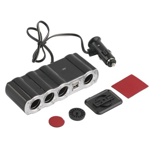 12v car cigarette lighter splitter +4 way usb socket multi usb charger adapter