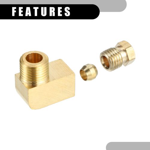 M10x1 universal 90 degree elbow brass fitting - car fit 4mm - brass gold tone