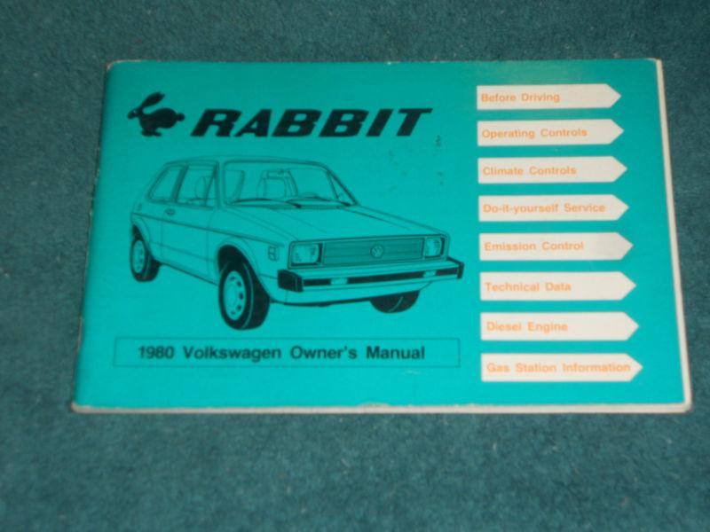 1980 volkswagen rabbit owner's manual  / original guide book 