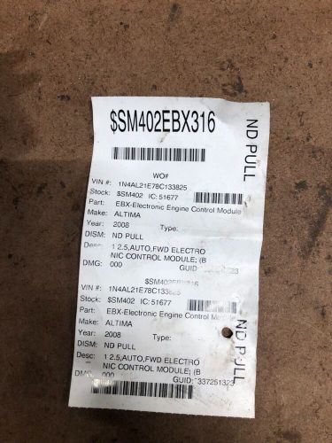 08 nissan altima mec120-152 a1 computer brain engine control ecu ecm module bin2