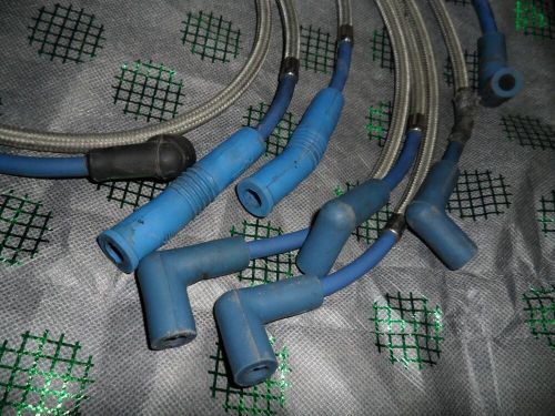 Accel blue armor shield 8mm ignition wire set vintage ford 428 390 406