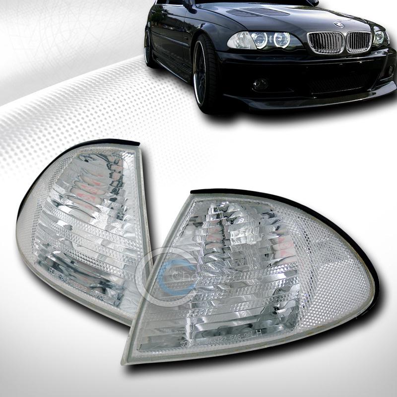 Crystal clear signal parking corner lights lamp yd 99-01 bmw e46 3-series 4d 4dr