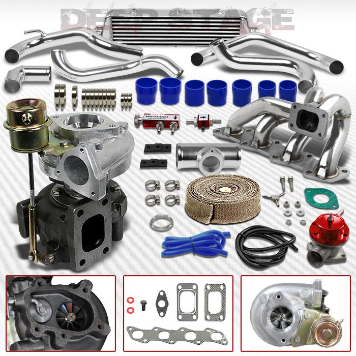 T25/t28 8pc turbo kit with intercooler+manifold+wastegate 89-94 240sx s13 ka24