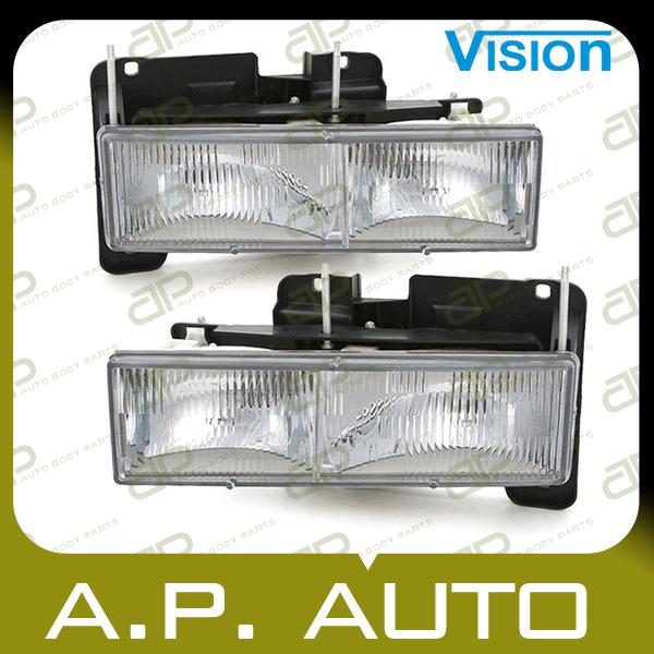 Pair head light lamp assembly 95-00 chevy tahoe base ls lt z71 composite lh+rh