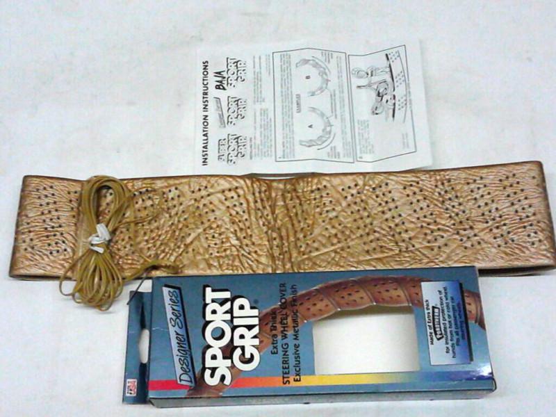 Nors:  metallic gold sport grip lace-one steering wheel cover:made in usa