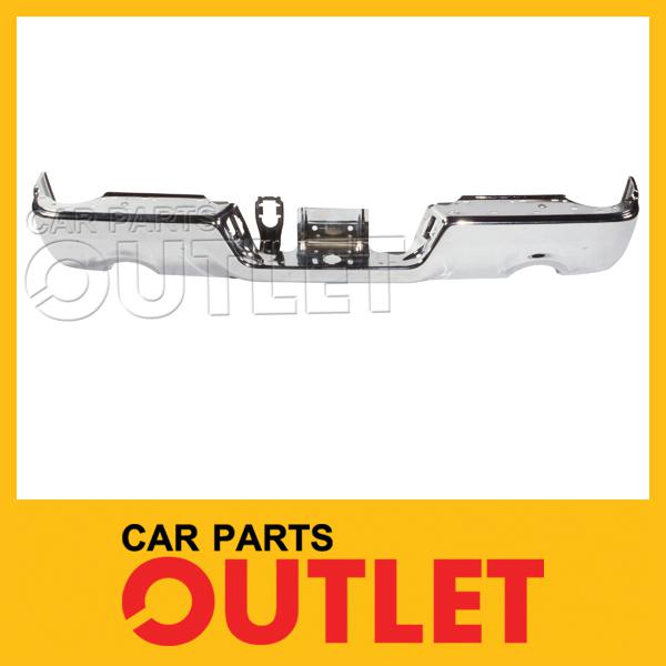 09-12 dodge ram r1500 rear chrome bumper step bar wo pdc sensor for dual exhaust