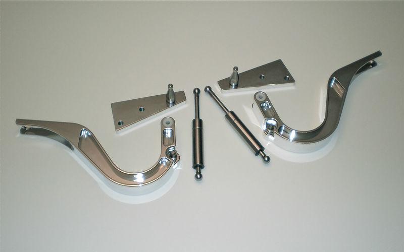 1963-1964 impala billet trunk hinges polished. made in u.s.a.