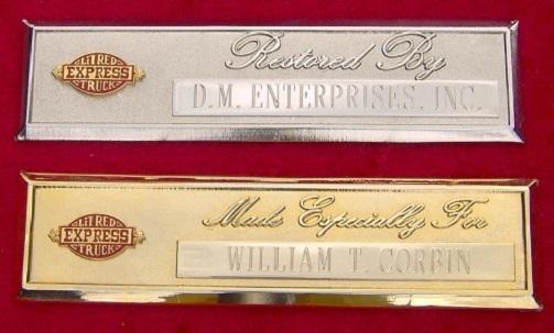 Li'l red express truck - custom engraved dash plaque