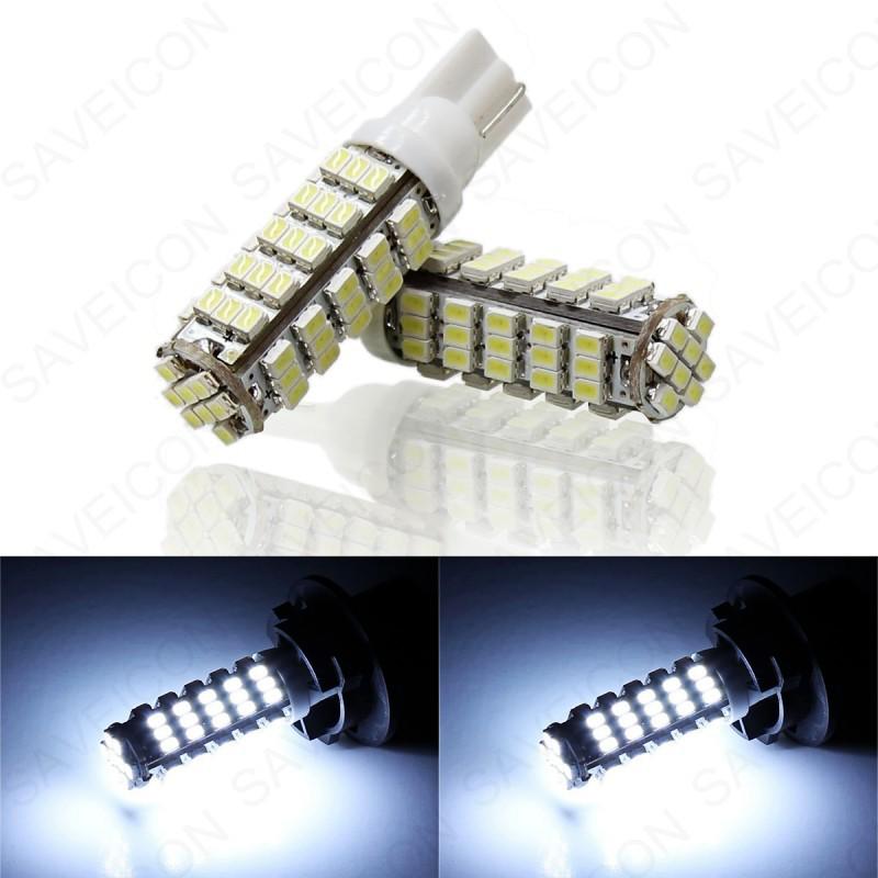 2 pcs 921 t10 194 168 with 68 smd led light bulbs back up reverse led hid white