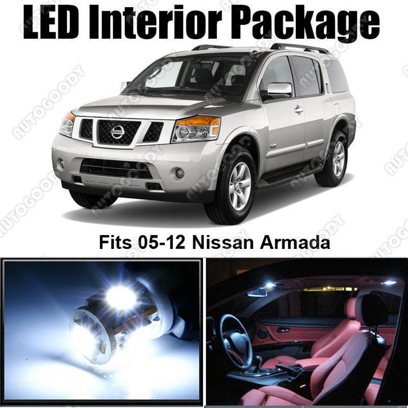 12x white led lights interior package for nissan armada