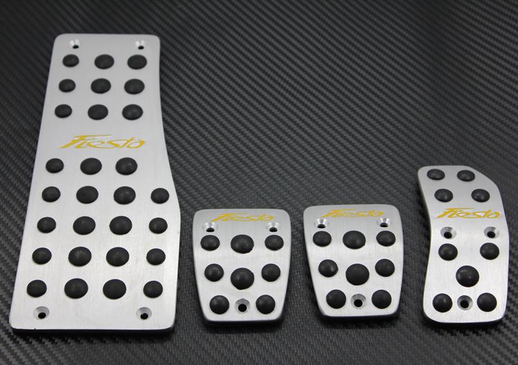 Aluminum sports foot rest fuel brake mt pedals pads fit ford fiesta 2009- 2013