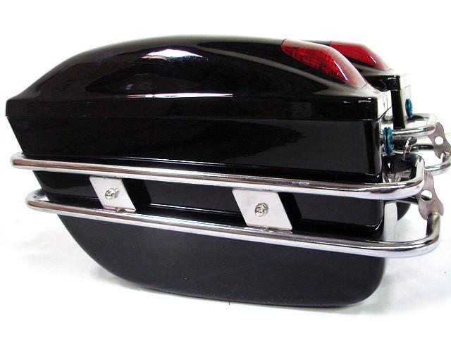 Black motorcycle hard saddlebags trunk for harley softail shadow vulcan v-star