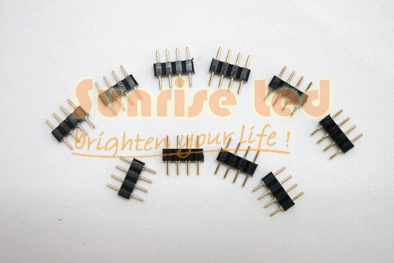 20pcs 4 pin connector male for led strip light rgb 5050 3528 insert easy