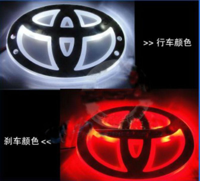 Two tone white&red led light truck logo emblem tail car badge for toyota corolla