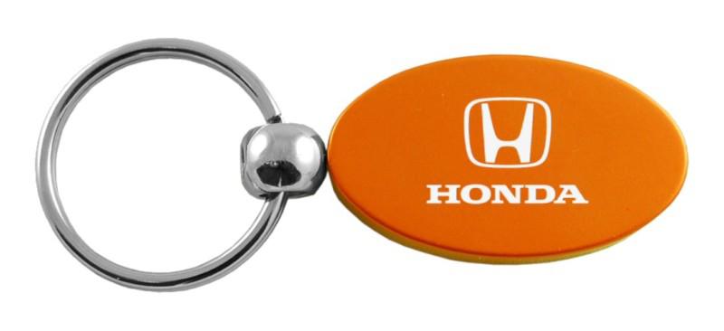 Honda orange oval keychain / key fob engraved in usa genuine