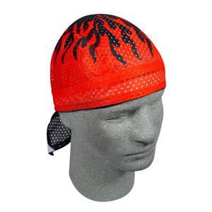 Flydanna bandana do rag headwrap vented red flames 