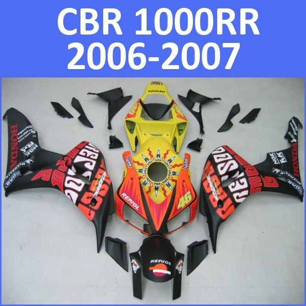 Fit honda 06 07 cbr1000rr cbr 1000 rr 2006 2007 fairing kit abs plastics e14 d03