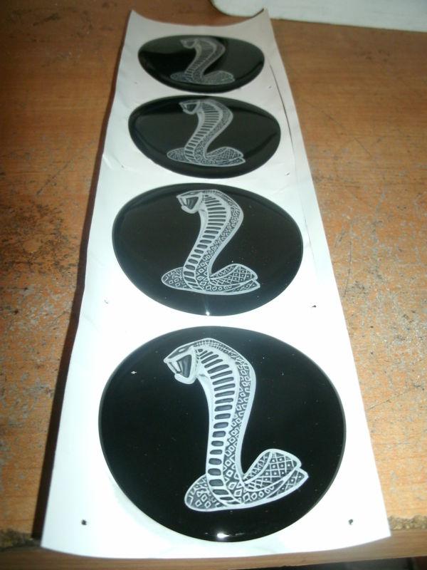 4x ford mustang shelby gt350 gt500 svt cobra snake wheel center cap decals 2 1/4