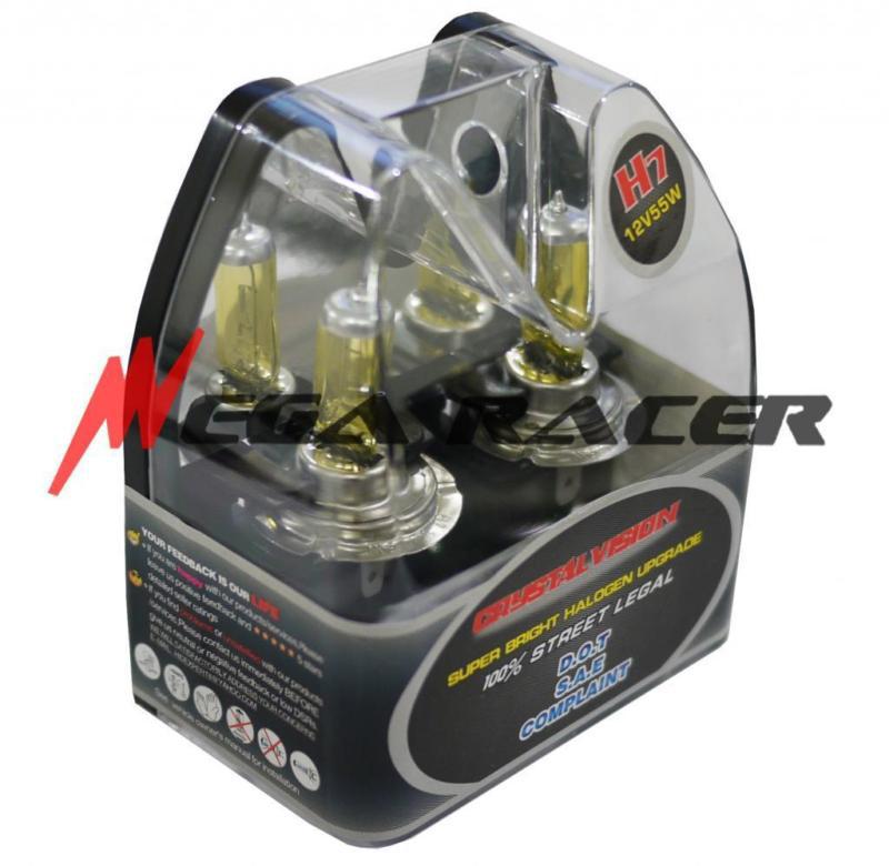 M box h7 super yellow 55w 12v halogen headlight lamp 2x bulbs #mm5 high beam