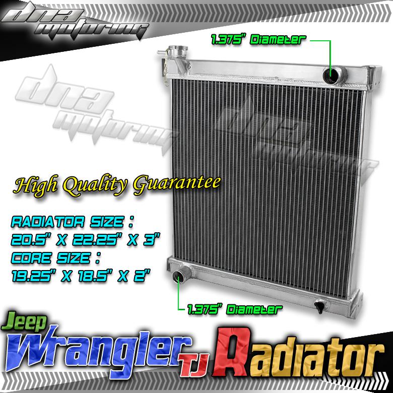 Dual core full aluminum racing cooling radiator performance jeep wrangler yj/tj