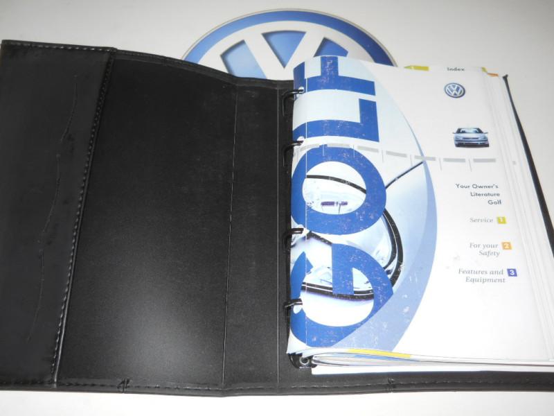 2004 vw volkswagen golf owner's manuals with logo & embossed binder case