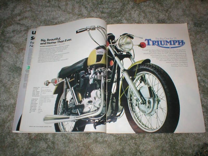 1971 triumph motorcycle ads ( lot of 7 ) original street or trail models