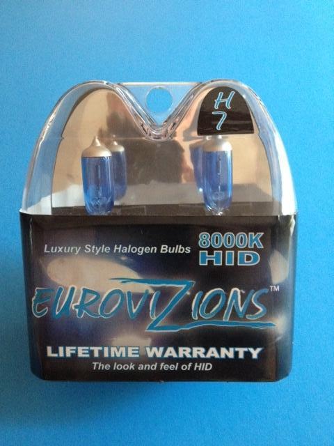 White/blue tint h7 xenon hid look foglights bulbs fog lights 8000k "new"