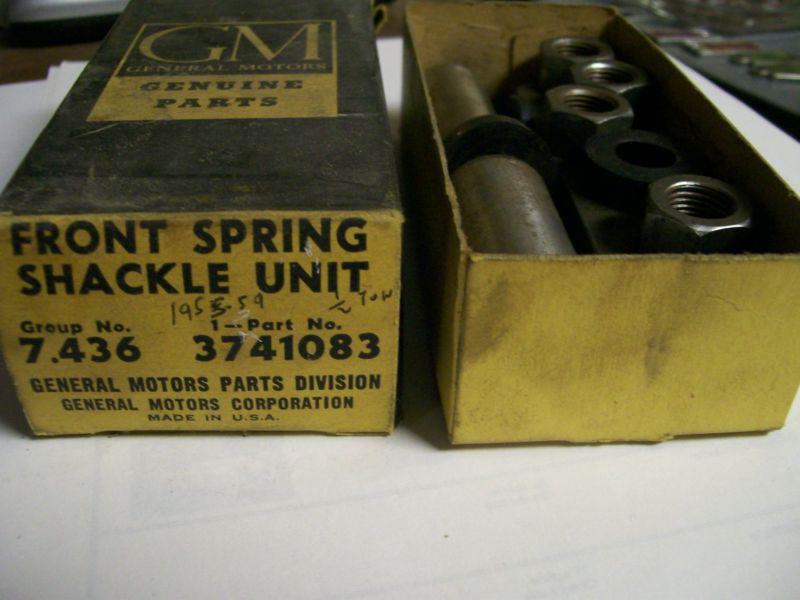 Nos  chevrolet truck 1/2 ton front shackle 3741083 kit 1950's