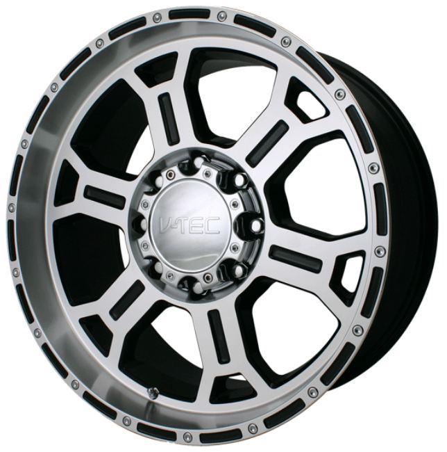 18" v-tec 372 raptor 8x170 f-250 & f-350 2005+ black wheels rims free lugs !!