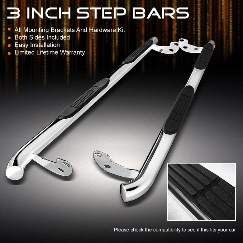 00-04 pathfinder 3" polished stainless steel side step nerf bar running board