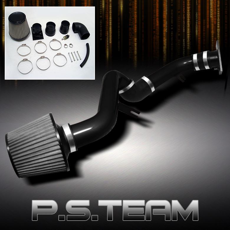 00-05 eclipse black aluminum cold air intake+stainless washable mesh cone filter