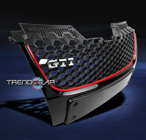 06-09 vw gti gli jetta mk5 front main hex mesh center grille red trim euro style