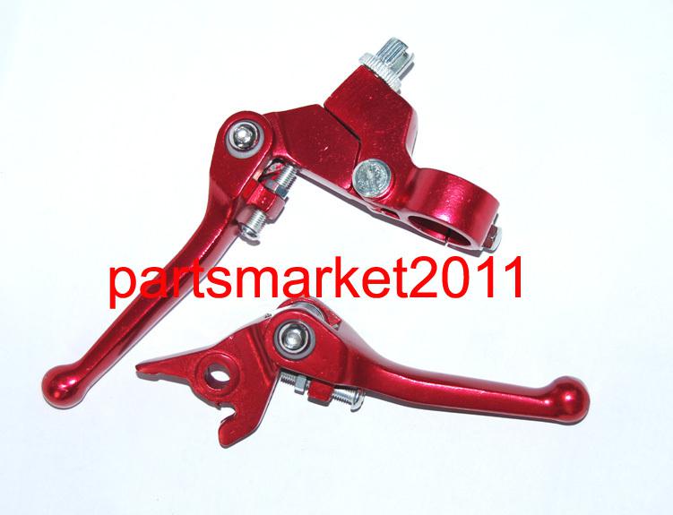 Red 7/8 folding clutch & brake levers crf 50 xr50 pit bike dirt bike 22mm bar #6