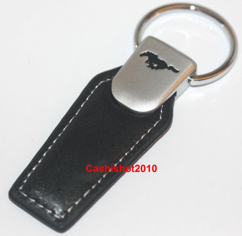 Mustang leather pull key chain ring ford gt 500 shelby cobra v6 free shipping 