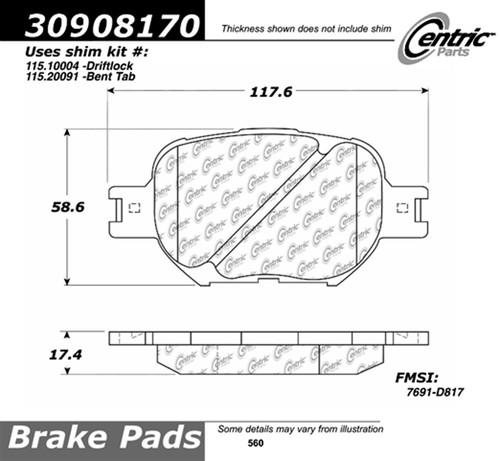 Centric-power slot 309.08170 street performance 00-10 celica tc