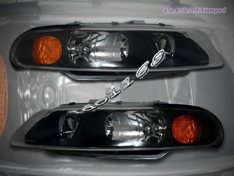 1997 1998 1999 2000 dodge avenger sebring 2-door headlights black 