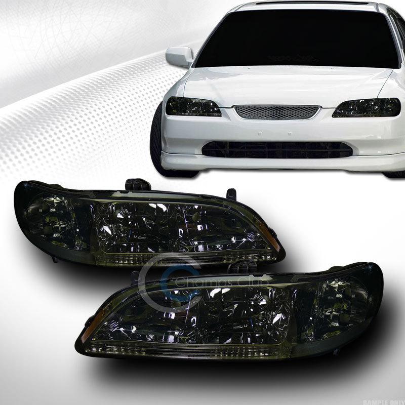 Jdm smoke clear tint head lights lamps left+right signal dy 98-02 honda accord