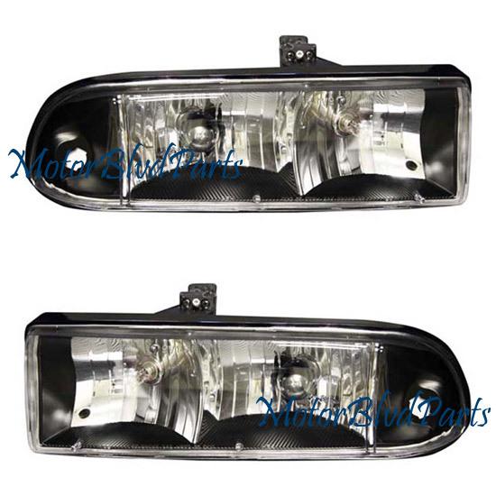 98-04 chevy s10/98-05 blazer headlights+signal lights black driver+passenger set