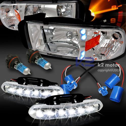 94-01 ram sport pkg led chrome headlights+corner light+led strips fog lamps