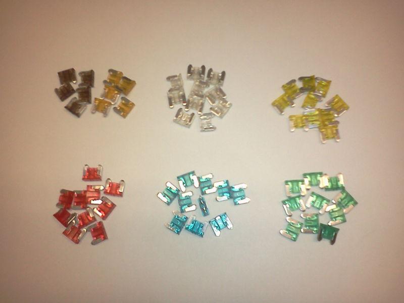 60 pc. low profile  mini blade fuse assortment auto car truck