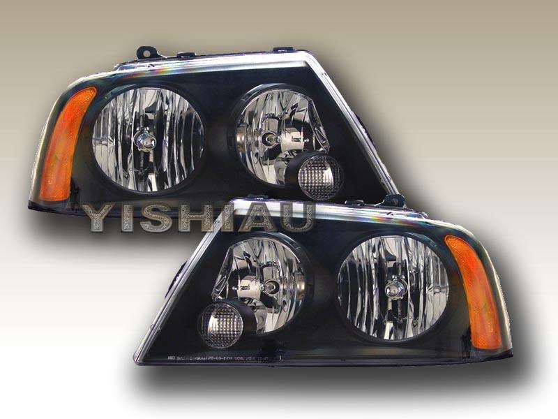 03 04 05 06 lincoln navigator black headlights lamps 