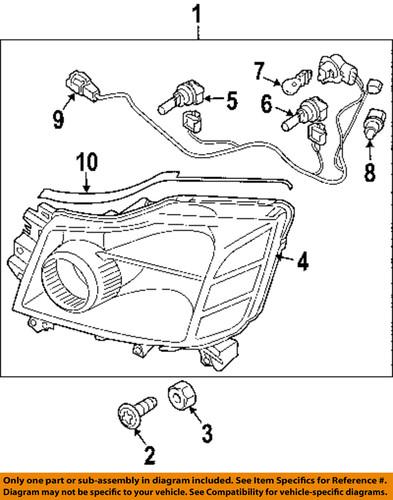 Nissan oem 260609ff0a headlight-headlamp assembly