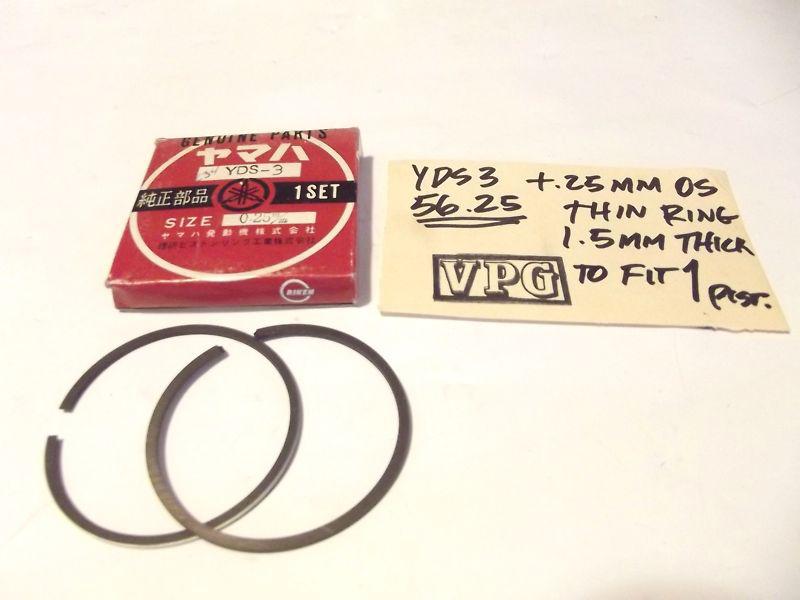 Genuine yamaha yds3 250cc piston ring  "1.5mm thin" +.25mm os 56.25mm 