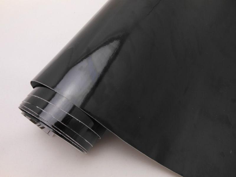 12"x60" glossy black vinyl wrap sticker decal sheet w/ bubble air release