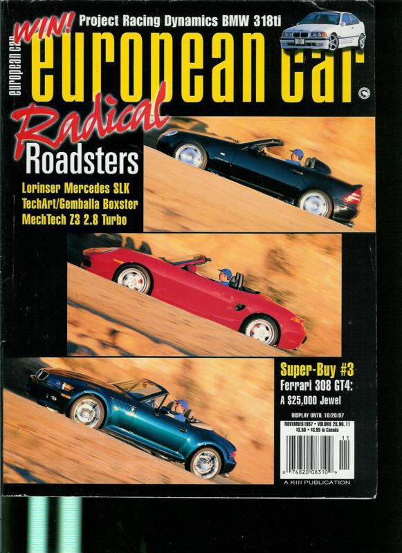 European car magazine formerly  vw & porshe old vintage november 1997