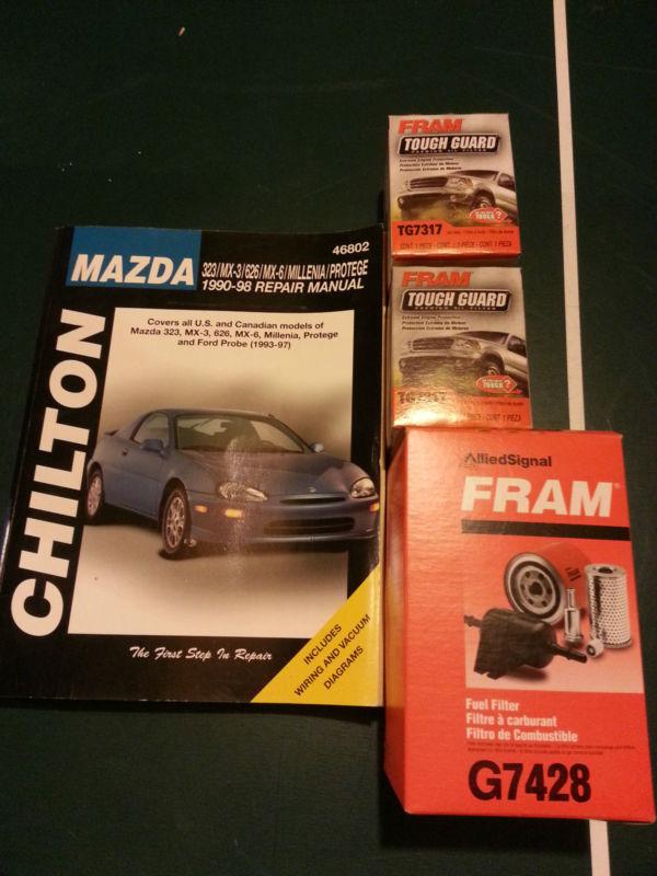 323/mx3/mx6/millenia/probe chilton repair manual 2 oil filters 1 fuel filter lot