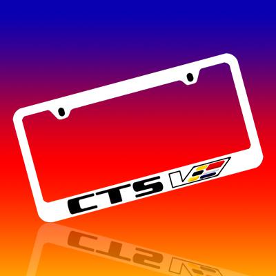 Cadillac cts chrome engraved license plate frame holder